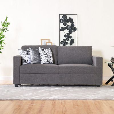 Warren 1+2+3 Seater Fabric Sofa Set-Printed Leaves/Charcoal
