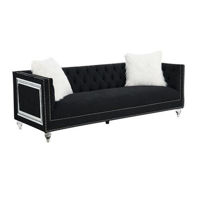 Chantel 3-Seater Fabric Sofa - Hartfield Black