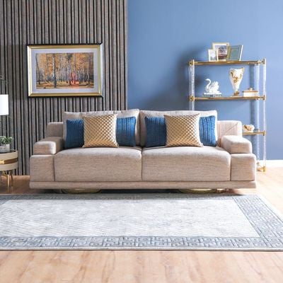 Elizabeth 3-Seater Fabric Sofa - Beige - With 2-Year Warranty