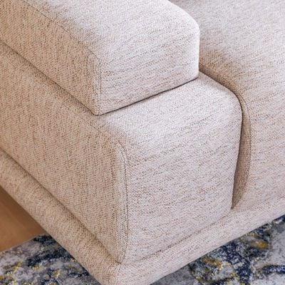 Elizabeth 3-Seater Fabric Sofa - Beige - With 2-Year Warranty