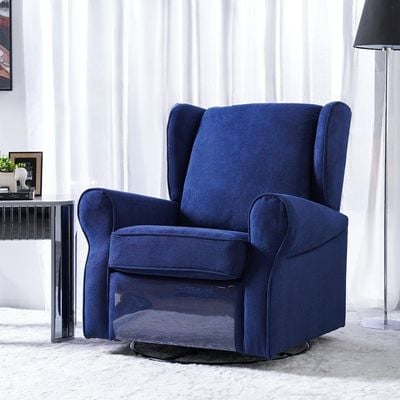 Dobbin 1-Seater Swivel Chair with Glider - Navy - With 2-Year Warranty