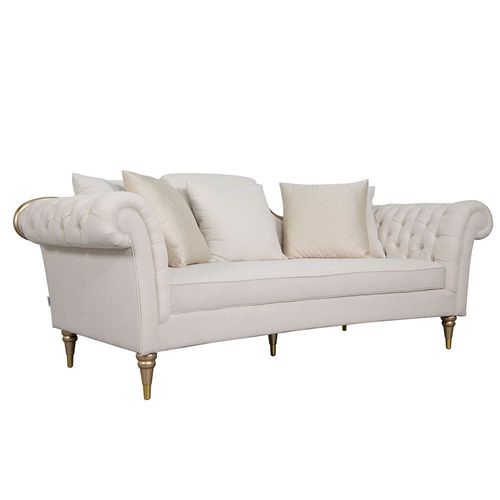 Maldives 3-Seater Fabric Sofa - Beige - With 2-Year Warranty