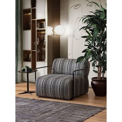 Prada 1 Seater Fabric Sofa - Grey Pattern