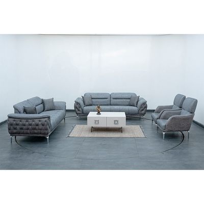 Vitalli 3+1+1 Fabric Sofa Set - Grey