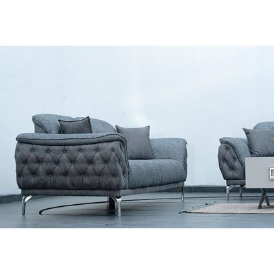 Vitalli 3+1+1 Fabric Sofa Set - Grey