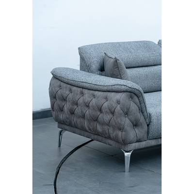 أريكة قماشية بثلاثة مقاعد من فيتالي - رمادي