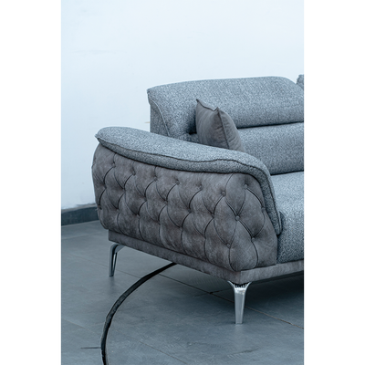 Vitalli 3 Seater Fabric Sofa - Grey