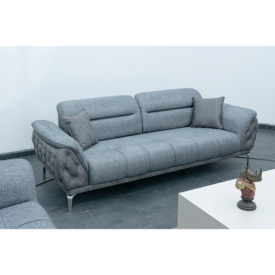 Vitalli 3 Seater Fabric Sofa - Grey