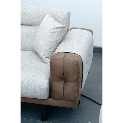 Bona 3 Seater Fabric Sofa - Beige/Brown
