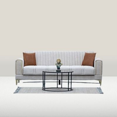 Tuna 3 Seater Fabric Sofa - Beige