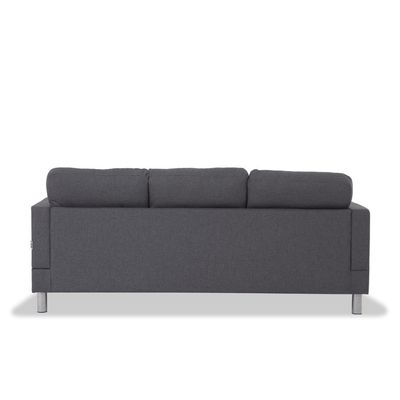 Joel Left Corner Fabric Sofa - Dark Grey