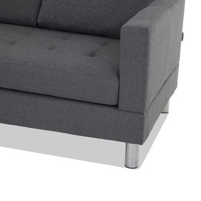 Joel Left Corner Fabric Sofa - Dark Grey