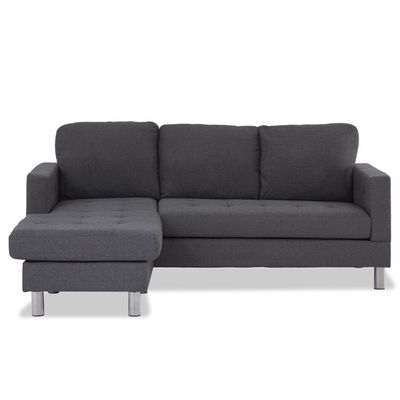 Joel Left Corner Fabric Sofa - Dark Grey