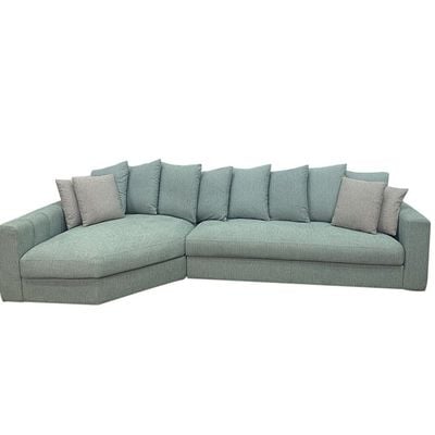 Darren Fabric Corner Sofa - Sky Blue