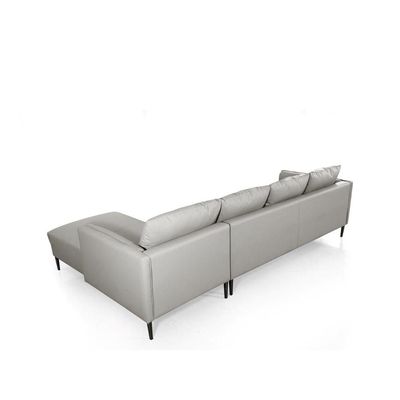 Luzilla Left Arm Leather Corner Sofa Set - Warm Grey