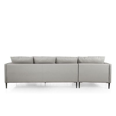 Luzilla Left Arm Leather Corner Sofa Set - Warm Grey