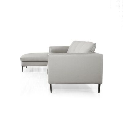 Luzilla Left Arm Leather Corner Sofa Set - Warm Grey