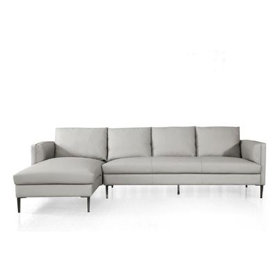 Luzilla Left Arm Leather Corner Sofa Set - Warm Grey