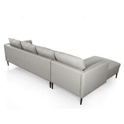 Luzilla Left Arm Leather Corner Sofa Set - Warm Grey