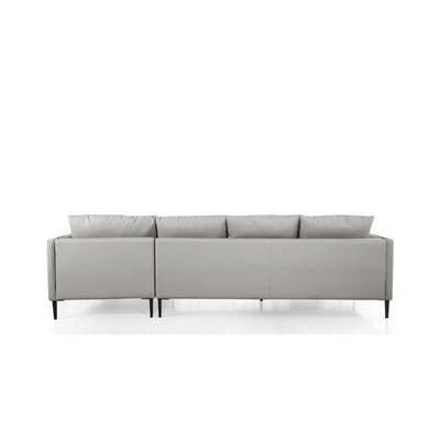 Luzilla Right Arm Leather Corner Sofa Set - Warm Grey