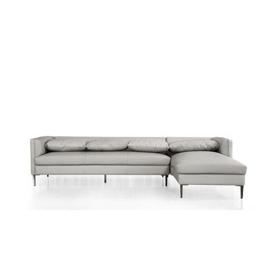 Luzilla Right Arm Leather Corner Sofa Set - Warm Grey