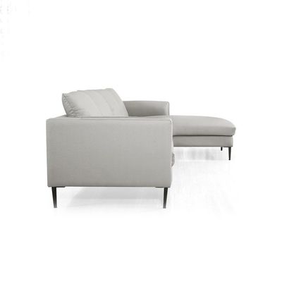 Luzilla Right Arm Leather Corner Sofa Set - Warm Grey