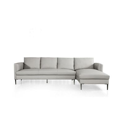 Luzilla Right Arm Leather Corner Sofa Set - Warm Grey