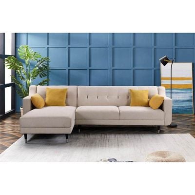 Celina Left Corner Fabric Sofa - Pear Sorbet