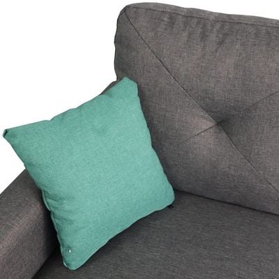 Sydney Reversible L/R Fabric Corner Sofa with Ottoman - Dark Grey