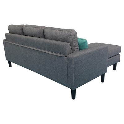 Sydney Reversible L/R Fabric Corner Sofa with Ottoman - Velvet light Grey