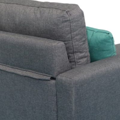 Sydney Reversible L/R Fabric Corner Sofa with Ottoman - Velvet light Grey