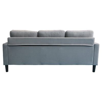 Sydney Reversible L/R Fabric Corner Sofa with Ottoman - Dark Grey