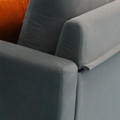 Sydney Reversible L/R Fabric Corner Sofa with Ottoman - Dark Grey