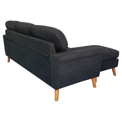 Sky Reversible L/R Fabric Corner Sofa - Black