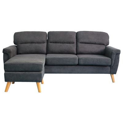 Sky Reversible L/R Fabric Corner Sofa - Black