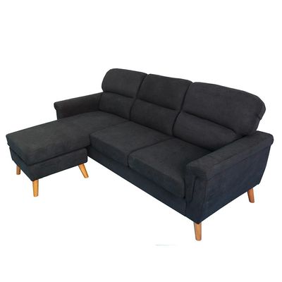 Sky Reversible L/R Fabric Corner Sofa - Black