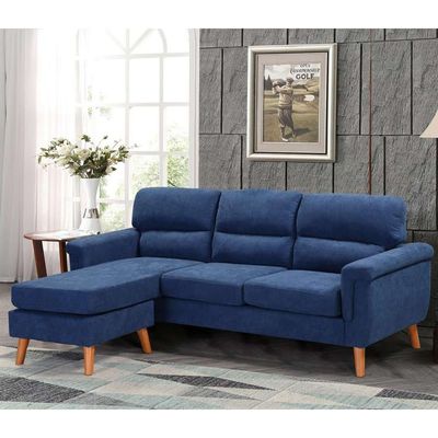 Sky Reversible L/R Fabric Corner Sofa - Blue