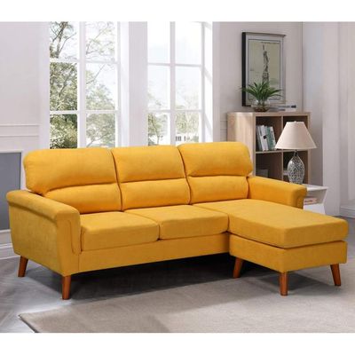 Sky Reversible L/R Fabric Corner Sofa - Yellow