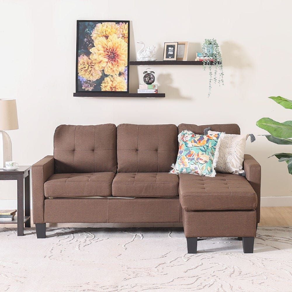 Brown fabric store sectional