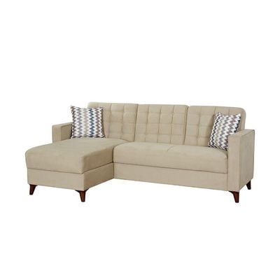 Luciana Plus Fabric L-Shape Sofa Set-Sand Beige