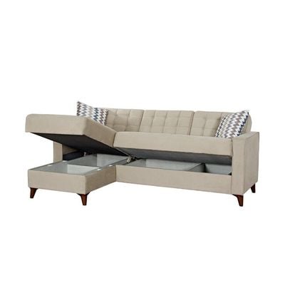 Luciana Plus Fabric L-Shape Sofa Set-Sand Beige