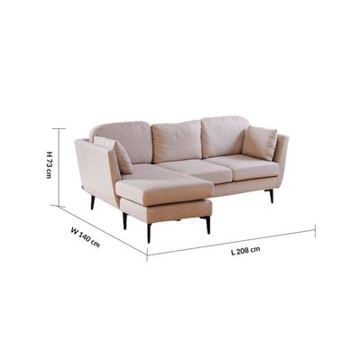 Zendaya Fabric Corner Sofa-Light Brown