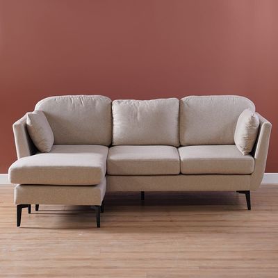 Zendaya Fabric Corner Sofa-Light Brown