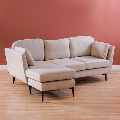 Zendaya Fabric Corner Sofa-Light Brown