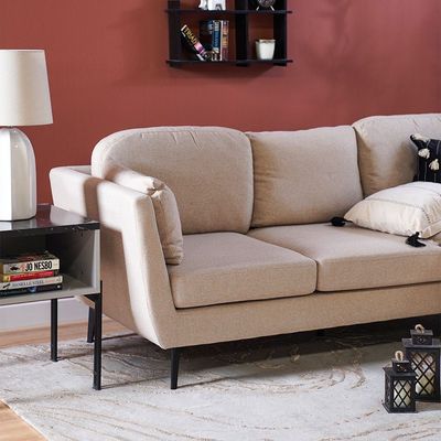 Zendaya Fabric Corner Sofa-Light Brown