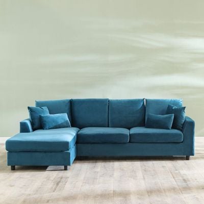 Simmons Left Corner Fabric Sofa-Blue