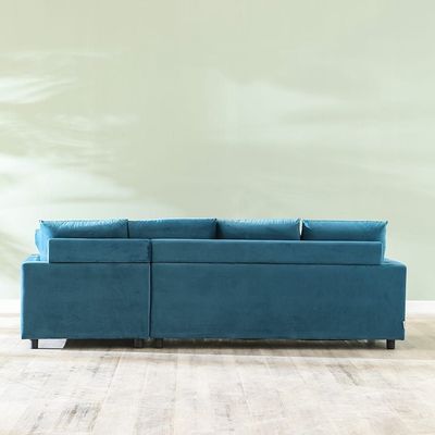 Simmons Left Corner Fabric Sofa-Blue