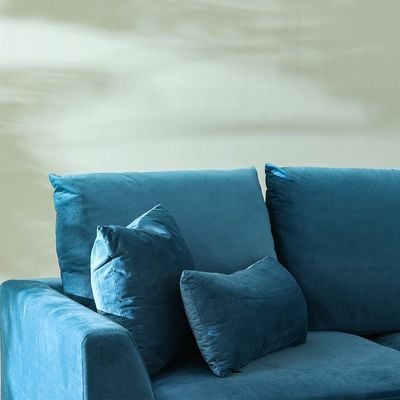 Simmons Left Corner Fabric Sofa-Blue