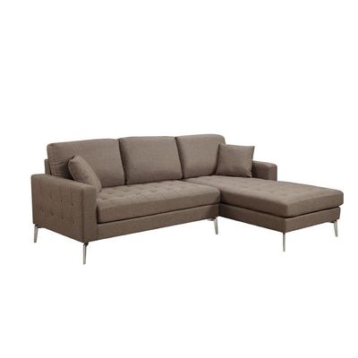 Willem Right Corner Fabric Sofa-Brown