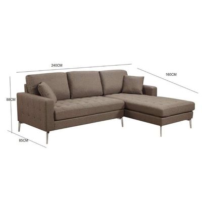 Willem Right Corner Fabric Sofa-Brown